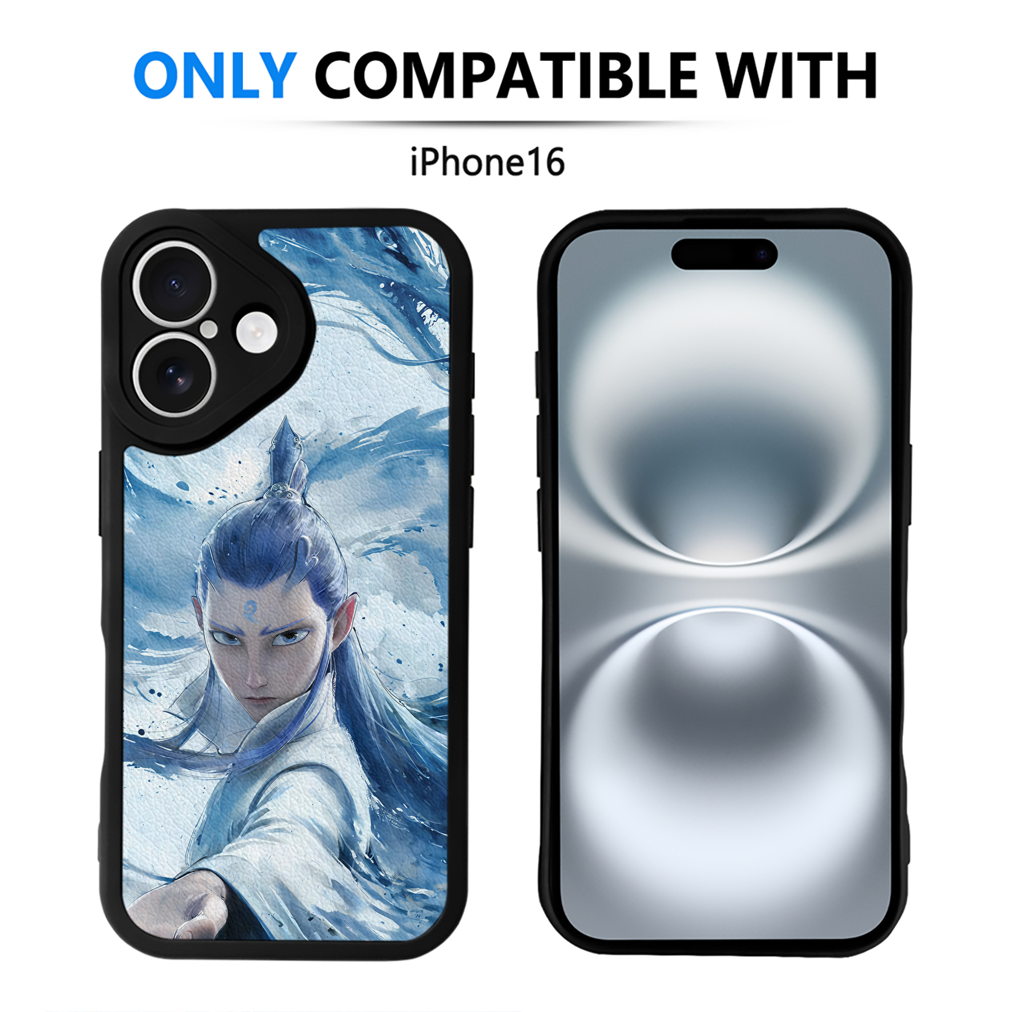 （画像用） Ne Zha 2 ナタ 魔童の大暴れ 【iPhone 16シリーズ対応】シリコンスマホケース（レザー調） 材質：シリコン